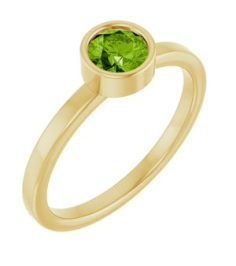 71806 Ring Set 14K Yellow Natural Peridot Round 5 Mm Polished Natural Peridot Ring