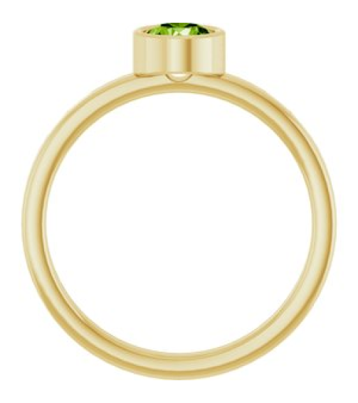 71806 Ring Set 14K Yellow Natural Peridot Round 5 Mm Polished Natural Peridot Ring