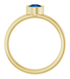 71806 Ring Set 14K Yellow Lab-Grown Blue Sapphire Round 5 Mm Polished Lab-Grown Blue Sapphire Ring