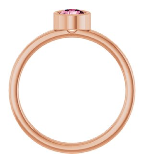 71806 Ring Set 14K Rose Natural Pink Tourmaline Round 5 Mm Polished Natural Pink Tourmaline Ring