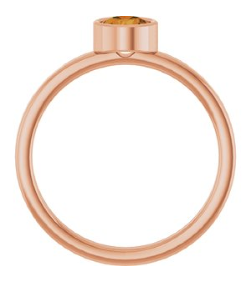 71806 Ring Set 14K Rose Natural Citrine Round 5 Mm Polished Natural Citrine Ring