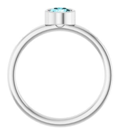 71806 Ring Set 14K White Natural Blue Zircon Round 5 Mm Polished Natural Blue Zircon Ring
