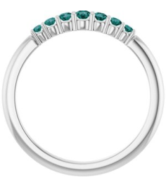 72022 Ring Set 14K White Natural Alexandrite Round 2.25 Mm Natural Alexandrite Polished Natural Alexandrite Stackable Ring