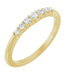72022 Ring Set 14K Yellow Natural Diamond Round 2.25 Mm Natural Diamond Polished 16 Ctw Natural Diamond Stackable Ring