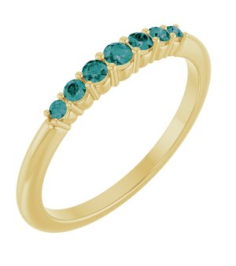72022 Ring Set 14K Yellow Natural Alexandrite Round 2.25 Mm Natural Alexandrite Polished Natural Alexandrite Stackable Ring
