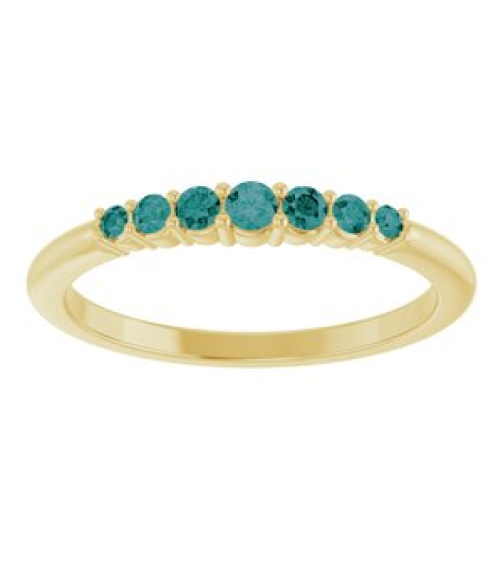 72022 Ring Set 14K Yellow Natural Alexandrite Round 2.25 Mm Natural Alexandrite Polished Natural Alexandrite Stackable Ring
