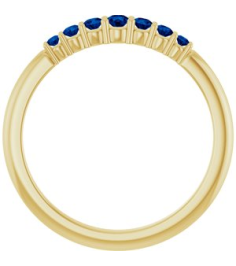 72022 Ring Set 14K Yellow Natural Blue Sapphire Round 2.25 Mm Natural Blue Sapphire Polished Natural Blue Sapphire Stackable Ring