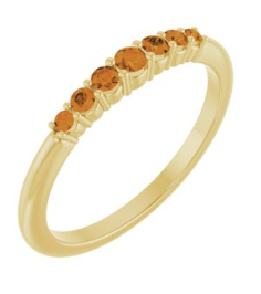 72022 Ring Set 14K Yellow Natural Citrine Round 2.25 Mm Natural Citrine Polished Natural Citrine Stackable Ring