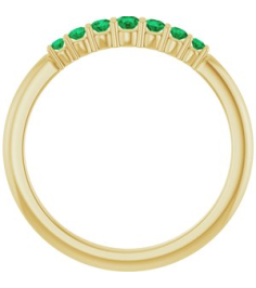 72022 Ring Set 14K Yellow Natural Emerald Round 2.25 Mm Natural Emerald Polished Natural Emerald Stackable Ring