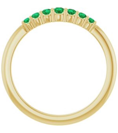 72022 Ring Set 14K Yellow Natural Emerald Round 2.25 Mm Natural Emerald Polished Natural Emerald Stackable Ring