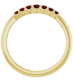 72022 Ring Set 14K Yellow Natural Mozambique Garnet Round 2.25 Mm Natural Mozambique Garnet Polished Natural Mozambique Garnet Stackable Ring