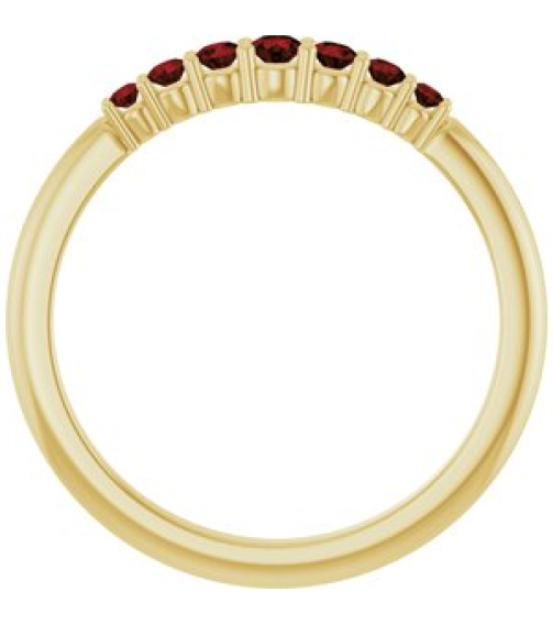 72022 Ring Set 14K Yellow Natural Mozambique Garnet Round 2.25 Mm Natural Mozambique Garnet Polished Natural Mozambique Garnet Stackable Ring