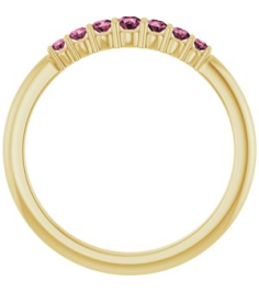 72022 Ring Set 14K Yellow Natural Pink Tourmaline Round 2.25 Mm Natural Pink Tourmaline Polished Natural Pink Tourmaline Stackable Ring