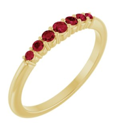 72022 Ring Set 14K Yellow Natural Ruby Round 2.25 Mm Natural Ruby Polished Natural Ruby Stackable Ring