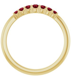 72022 Ring Set 14K Yellow Natural Ruby Round 2.25 Mm Natural Ruby Polished Natural Ruby Stackable Ring