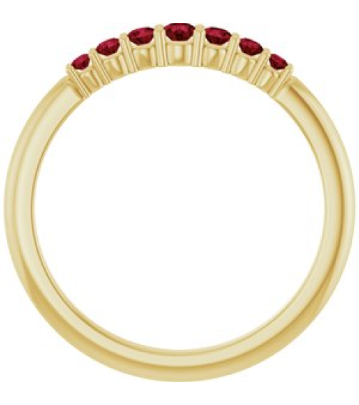 72022 Ring Set 14K Yellow Natural Ruby Round 2.25 Mm Natural Ruby Polished Natural Ruby Stackable Ring