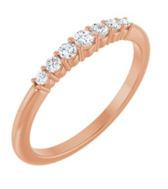 72022 Ring Set 14K Rose Natural Diamond Round 2.25 Mm Natural Diamond Polished 16 Ctw Natural Diamond Stackable Ring