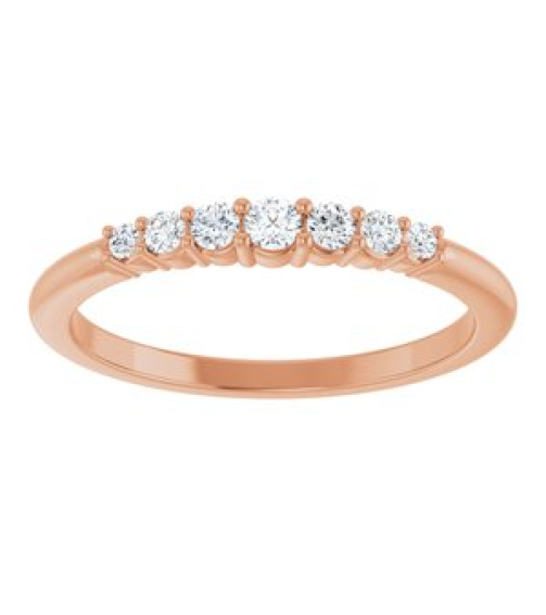 72022 Ring Set 14K Rose Natural Diamond Round 2.25 Mm Natural Diamond Polished 16 Ctw Natural Diamond Stackable Ring