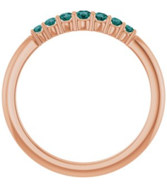 72022 Ring Set 14K Rose Natural Alexandrite Round 2.25 Mm Natural Alexandrite Polished Natural Alexandrite Stackable Ring