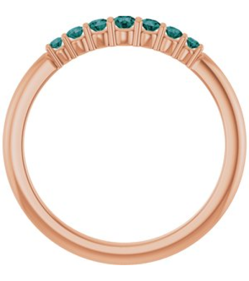 72022 Ring Set 14K Rose Natural Alexandrite Round 2.25 Mm Natural Alexandrite Polished Natural Alexandrite Stackable Ring