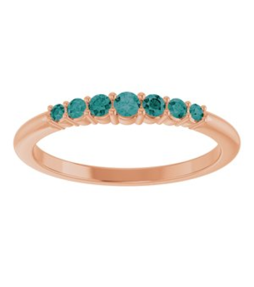 72022 Ring Set 14K Rose Natural Alexandrite Round 2.25 Mm Natural Alexandrite Polished Natural Alexandrite Stackable Ring