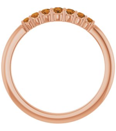 72022 Ring Set 14K Rose Natural Citrine Round 2.25 Mm Natural Citrine Polished Natural Citrine Stackable Ring