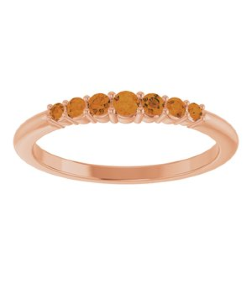 72022 Ring Set 14K Rose Natural Citrine Round 2.25 Mm Natural Citrine Polished Natural Citrine Stackable Ring
