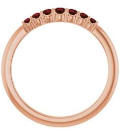 72022 Ring Set 14K Rose Natural Mozambique Garnet Round 2.25 Mm Natural Mozambique Garnet Polished Natural Mozambique Garnet Stackable Ring