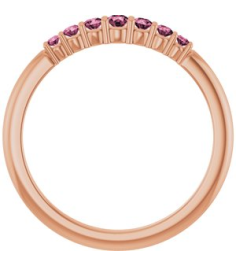 72022 Ring Set 14K Rose Natural Pink Tourmaline Round 2.25 Mm Natural Pink Tourmaline Polished Natural Pink Tourmaline Stackable Ring