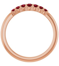 72022 Ring Set 14K Rose Natural Ruby Round 2.25 Mm Natural Ruby Polished Natural Ruby Stackable Ring