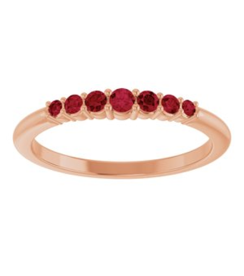 72022 Ring Set 14K Rose Natural Ruby Round 2.25 Mm Natural Ruby Polished Natural Ruby Stackable Ring