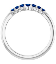 72022 Ring Set Platinum Natural Blue Sapphire Round 2.25 Mm Natural Blue Sapphire Polished Natural Blue Sapphire Stackable Ring