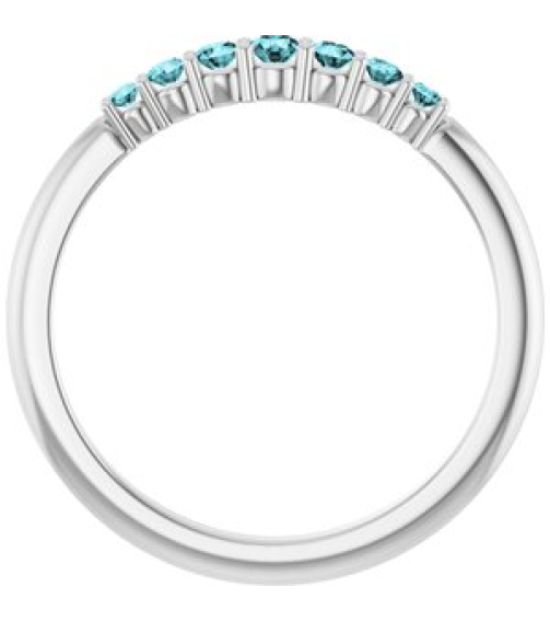 72022 Ring Set Platinum Natural Blue Zircon Round 2.25 Mm Natural Blue Zircon Polished Natural Blue Zircon Stackable Ring