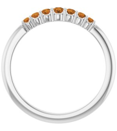 72022 Ring Set Platinum Natural Citrine Round 2.25 Mm Natural Citrine Polished Natural Citrine Stackable Ring