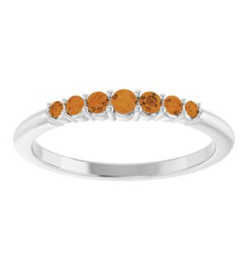 72022 Ring Set Platinum Natural Citrine Round 2.25 Mm Natural Citrine Polished Natural Citrine Stackable Ring