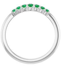 72022 Ring Set Platinum Natural Emerald Round 2.25 Mm Natural Emerald Polished Natural Emerald Stackable Ring