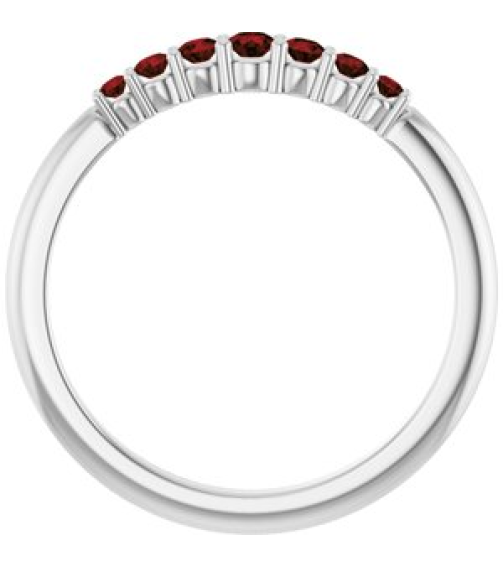 72022 Ring Set Platinum Natural Mozambique Garnet Round 2.25 Mm Natural Mozambique Garnet Polished Natural Mozambique Garnet Stackable Ring