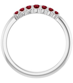 72022 Ring Set Platinum Natural Ruby Round 2.25 Mm Natural Ruby Polished Natural Ruby Stackable Ring