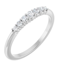 72022 Ring Set Sterling Silver Natural Diamond Round 2.25 Mm Natural Diamond Polished 16 Ctw Natural Diamond Stackable Ring
