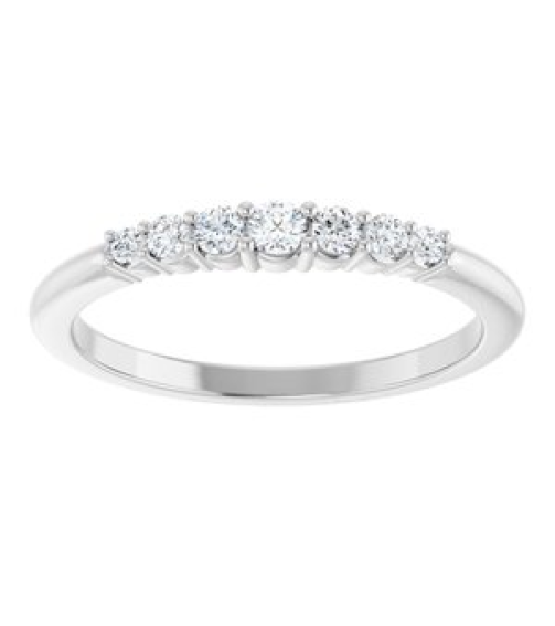 72022 Ring Set Sterling Silver Natural Diamond Round 2.25 Mm Natural Diamond Polished 16 Ctw Natural Diamond Stackable Ring
