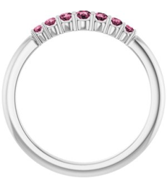 72022 Ring Set Sterling Silver Natural Pink Tourmaline Round 2.25 Mm Natural Pink Tourmaline Polished Natural Pink Tourmaline Stackable Ring