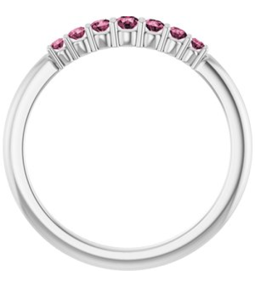 72022 Ring Set Sterling Silver Natural Pink Tourmaline Round 2.25 Mm Natural Pink Tourmaline Polished Natural Pink Tourmaline Stackable Ring