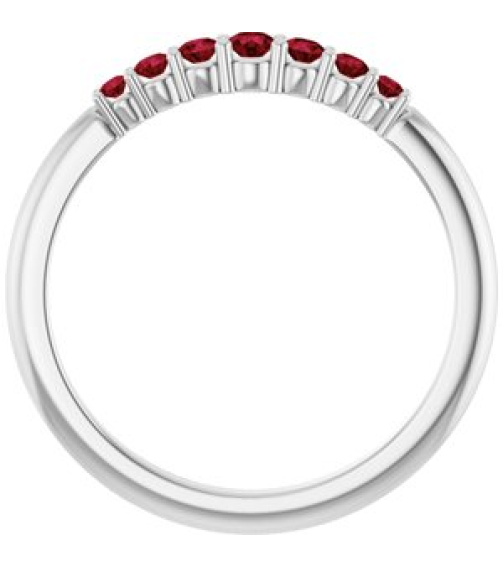 72022 Ring Set Sterling Silver Natural Ruby Round 2.25 Mm Natural Ruby Polished Natural Ruby Stackable Ring