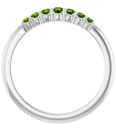 72022 Ring Set 14K White Natural Peridot Round 2.25 Mm Natural Peridot Polished Natural Peridot Stackable Ring