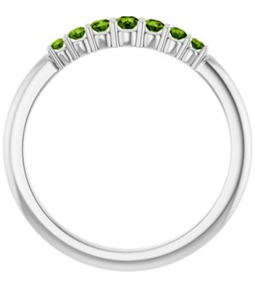 72022 Ring Set 14K White Natural Peridot Round 2.25 Mm Natural Peridot Polished Natural Peridot Stackable Ring