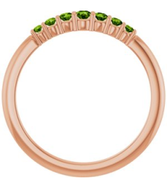 72022 Ring Set 14K Rose Natural Peridot Round 2.25 Mm Natural Peridot Polished Natural Peridot Stackable Ring