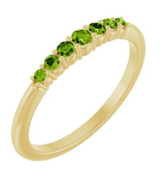 72022 Ring Set 14K Yellow Natural Peridot Round 2.25 Mm Natural Peridot Polished Natural Peridot Stackable Ring