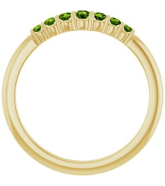 72022 Ring Set 14K Yellow Natural Peridot Round 2.25 Mm Natural Peridot Polished Natural Peridot Stackable Ring