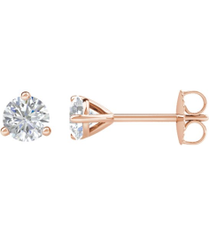 66233 14K Rose Set Round Natural Diamond Pair 4.5Mm 34 Ctw Si2-Si3, G-H Friction Friction Backs Included 3-Prong Polished 34 Ctw Natural Diamond Stud Earrings