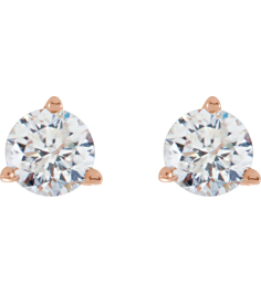 66233 14K Rose Set Round Natural Diamond Pair 4.5Mm 34 Ctw Si2-Si3, G-H Friction Friction Backs Included 3-Prong Polished 34 Ctw Natural Diamond Stud Earrings